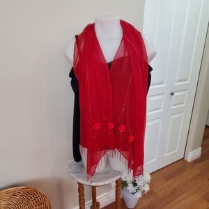 Elegant SILK Women's scarf Shawl W Roses